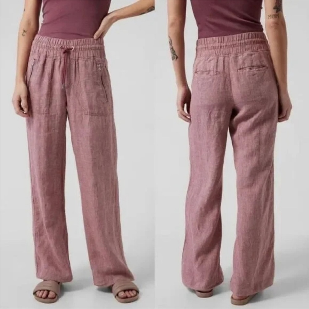 Athletes Cabo linen wide leg pants tawny rose size 14